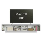 Rack suspenso para tv até 80 polegadas 218 cm 2 portas b agata madesa
