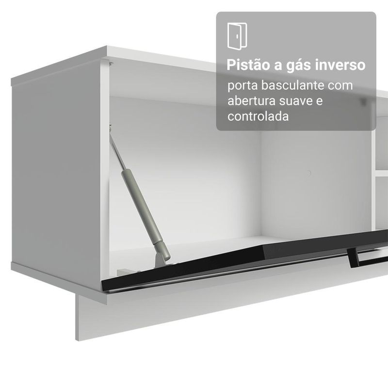 Rack suspenso para tv até 80 polegadas 218 cm 2 portas b agata madesa