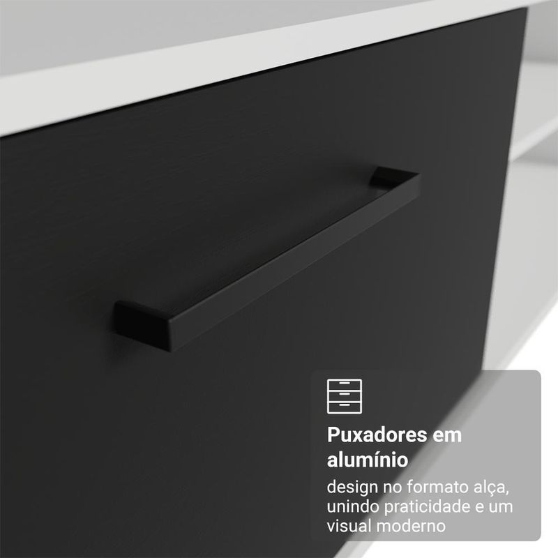 Rack suspenso para tv até 80 polegadas 218 cm 2 portas b agata madesa