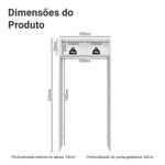 Porta-geladeira 103 cm 1 porta basculante branco glamy madesa
