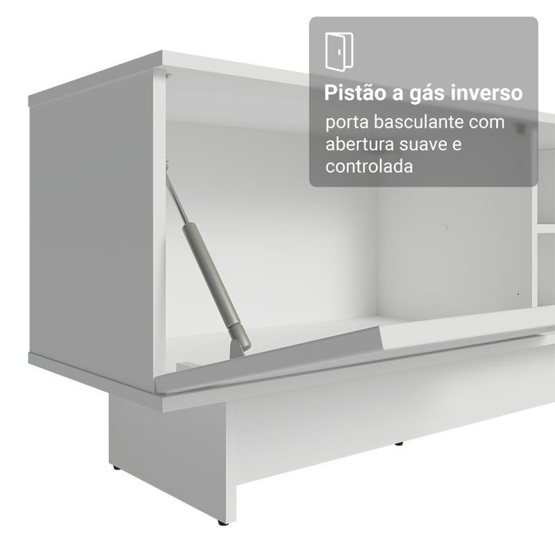 Rack para tv até 80 polegadas 218 cm 2 portas branco vik madesa