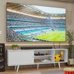 Rack para tv até 80 polegadas 160cm com pés branco torino madesa