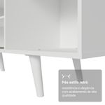 Rack para tv até 80 polegadas 160cm com pés branco torino madesa