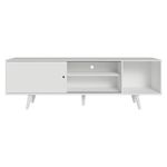 Rack para tv até 80 polegadas 160cm com pés branco torino madesa
