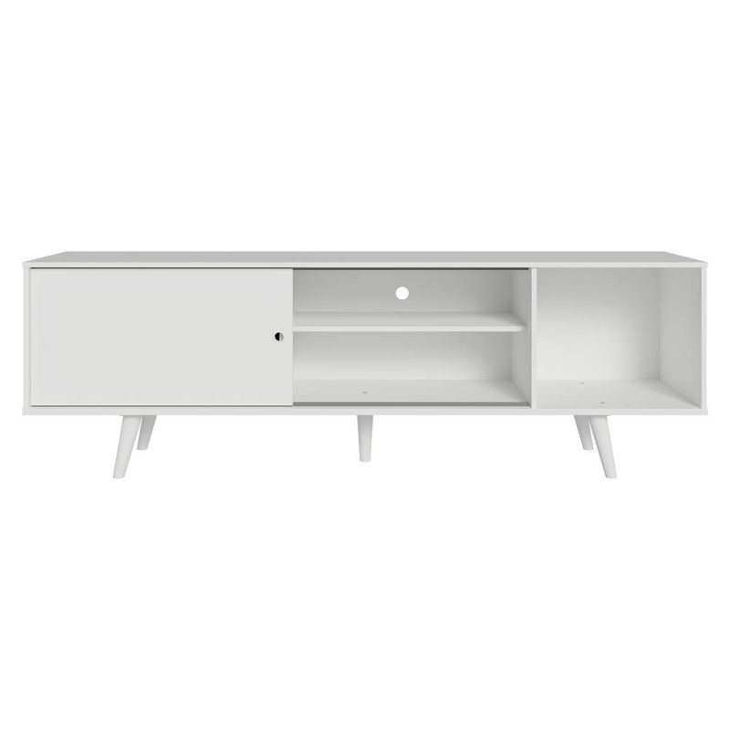 Rack para tv até 80 polegadas 160cm com pés branco torino madesa