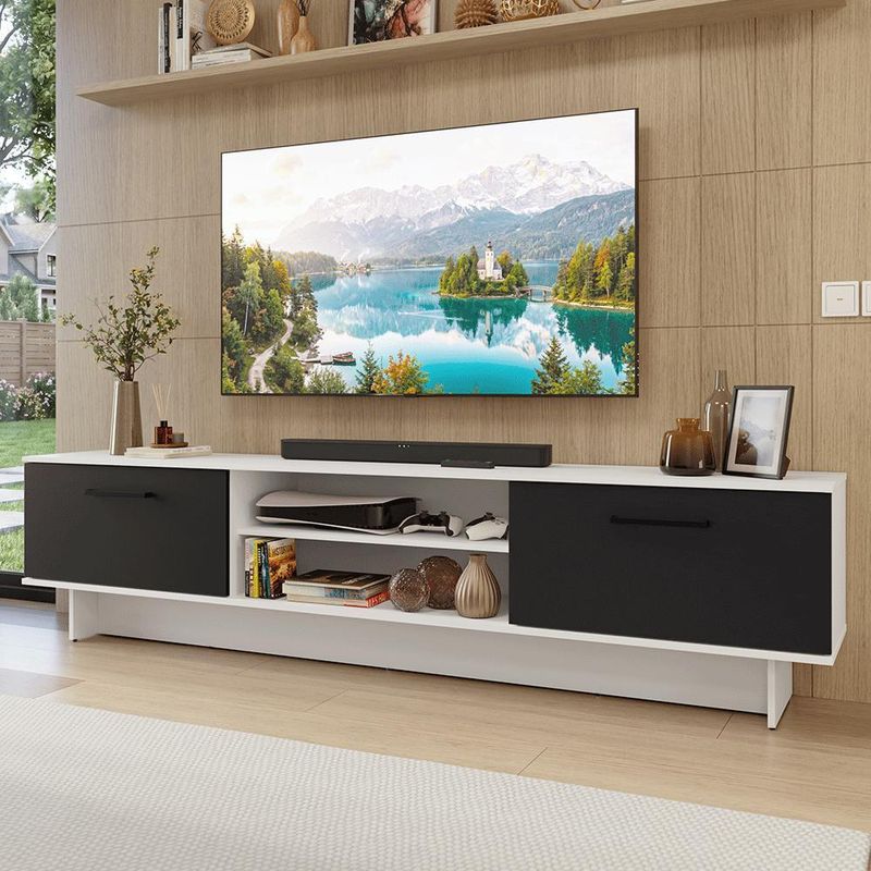 Rack para tv até 80 polegadas 218 cm 2 portas b agata madesa