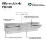 Rack para tv até 80 polegadas 218 cm 2 portas branco glamy madesa