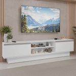 Rack para tv até 80 polegadas 218 cm 2 portas branco glamy madesa