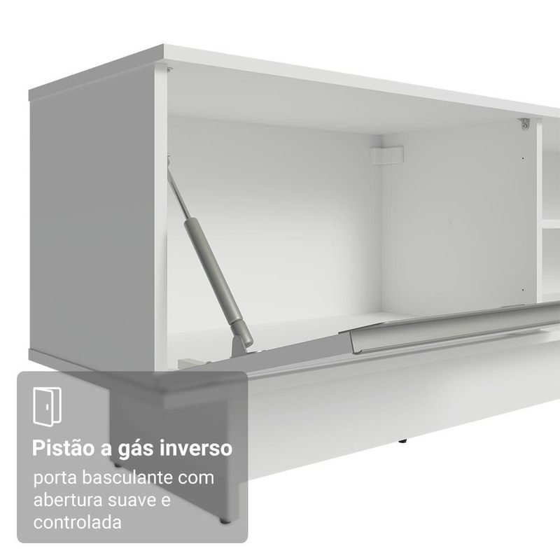 Rack para tv até 80 polegadas 218 cm 2 portas branco glamy madesa