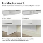 Rack para tv até 80 polegadas 218 cm 2 portas branco glamy madesa