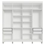 Guarda-roupa closet com pés 4 gavetas 216cm venus madesa