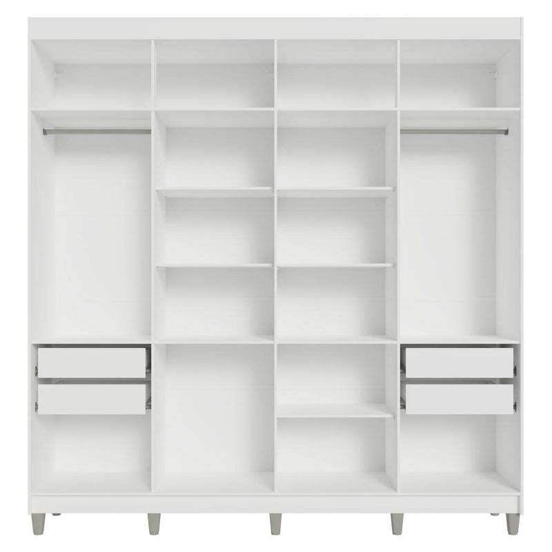 Guarda-roupa closet com pés 4 gavetas 216cm venus madesa