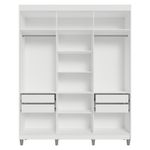 Guarda-roupa closet com pés 4 gavetas 180cm venus madesa