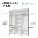 Guarda-roupa closet com pés 4 gavetas 180cm venus madesa