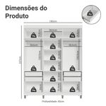 Guarda-roupa closet com pés 4 gavetas 180cm venus madesa