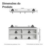 Rack para tv até 70 polegadas + prateleiras 160cm vik madesa 05 b