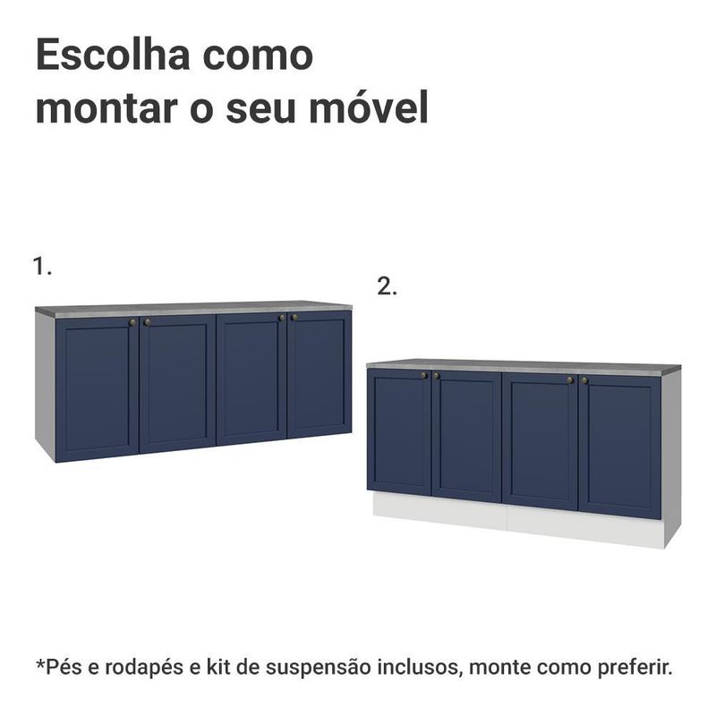 Rack para tv até 70 polegadas + prateleiras 160cm vik madesa 05 b