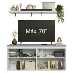 Rack para tv até 70 polegadas + prateleiras 160cm vik madesa 05 b