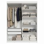 Guarda-roupa closet 2 gavetas 121 cm branco venus madesa