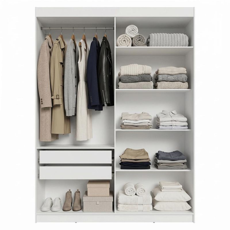 Guarda-roupa closet 2 gavetas 121 cm branco venus madesa
