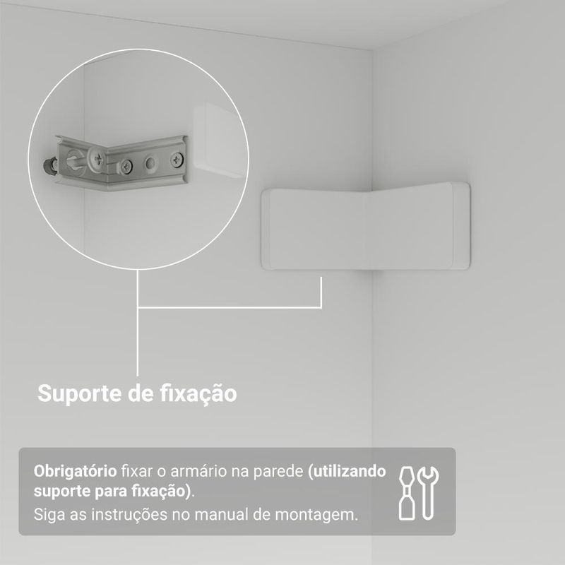Guarda-roupa closet 2 gavetas 121 cm branco venus madesa