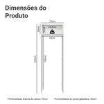Porta-geladeira 73 cm 1 porta basculante branco vik madesa