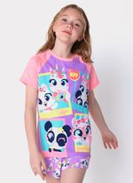 Pijama manga curta viscolycra menina teen multibichos best friend