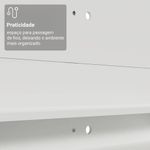 Rack com painel para tv até 60 polegadas 180 cm branco cancun madesa
