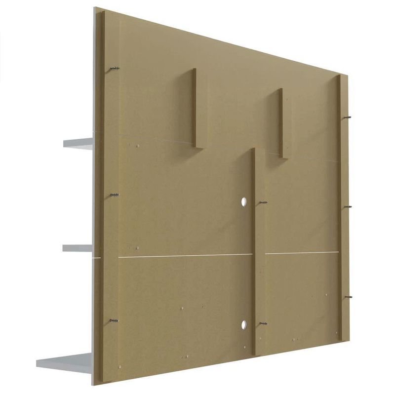Rack com painel para tv até 60 polegadas 180 cm branco cancun madesa