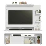 Rack com painel para tv até 60 polegadas 180 cm branco cancun madesa