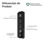 Paneleiro 40 cm 2 portas suspenso preto nice madesa