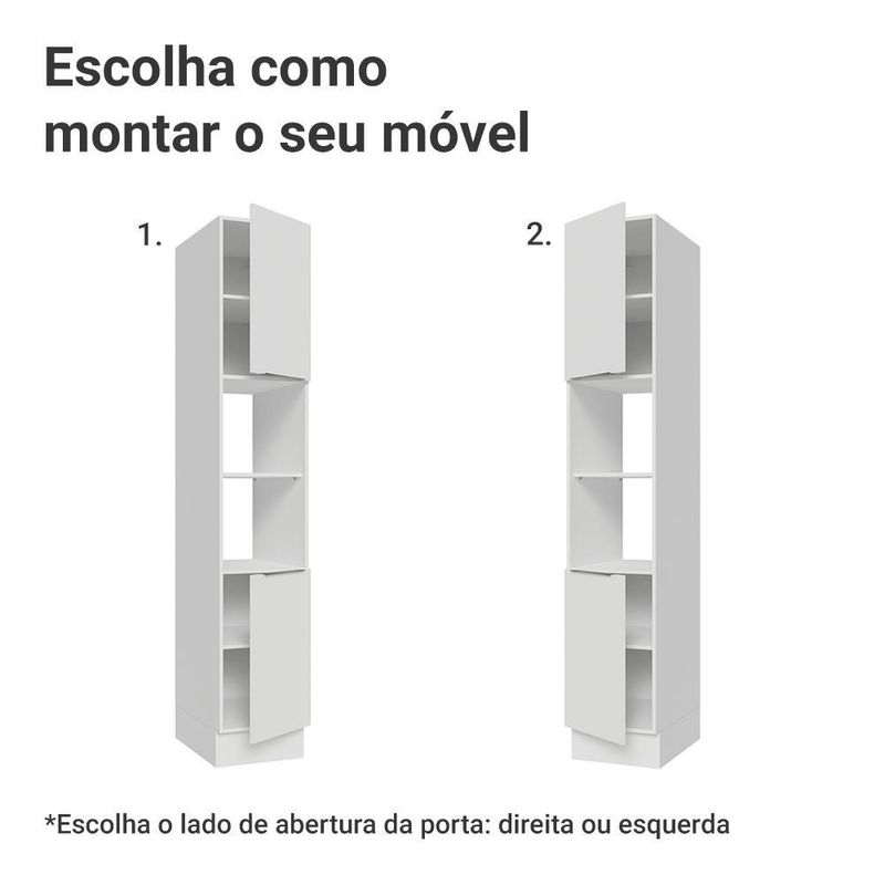 Paneleiro 40 cm 2 portas e 2 nichos branco stella madesa