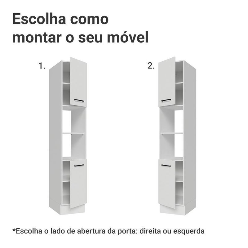 Paneleiro 40 cm 2 portas e 2 nichos branco agata madesa