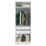 Guarda-roupa modulado 2 portas 4 gavetas 1 cabideiro branco neo madesa