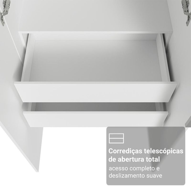 Guarda-roupa modulado 2 portas 4 gavetas 1 cabideiro branco neo madesa