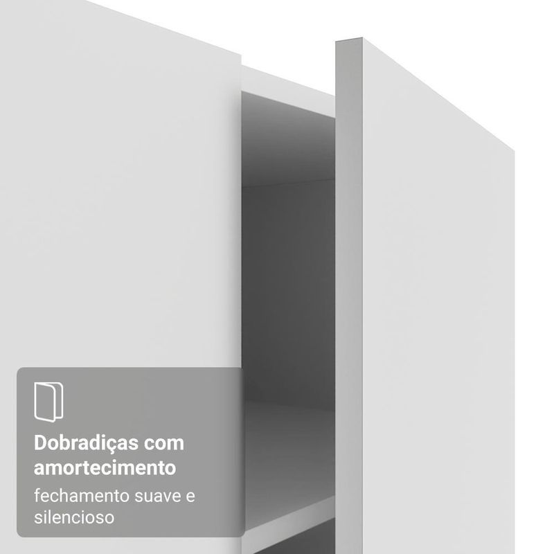 Guarda-roupa modulado 2 portas 4 gavetas 1 cabideiro branco neo madesa