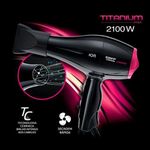 Secador de cabelos taiff titanium colors com emissão de Íons motor ac profissional preto/rosa 2100w