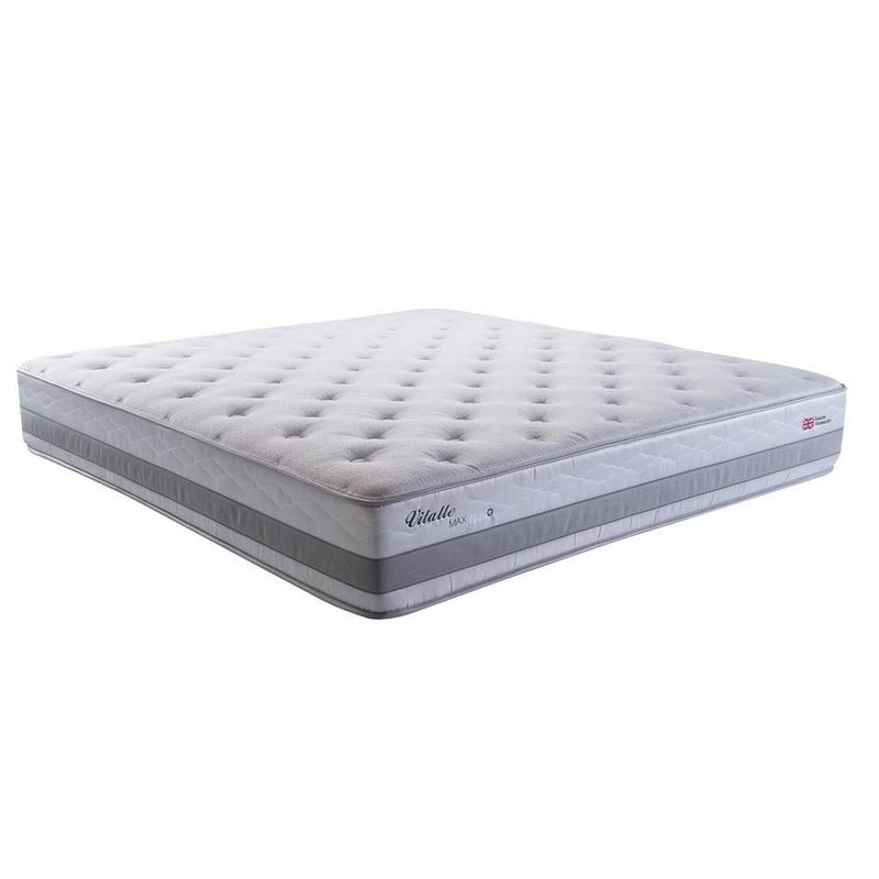 Colchão king size herval vitalle com molas maxpring 31x193x203 cm - cinza