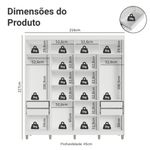 Guarda-roupa closet com pés 4 gavetas 216cm branco venus madesa