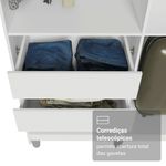 Guarda-roupa closet com pés 4 gavetas 216cm branco venus madesa