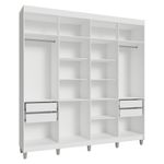 Guarda-roupa closet com pés 4 gavetas 216cm branco venus madesa