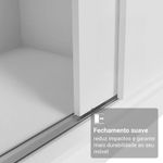 Guarda-roupa casal com pés 3 portas de correr de espelho branco reno madesa