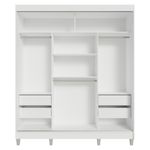 Guarda-roupa casal com pés 3 portas de correr com espelhos branco reno madesa