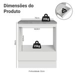 Balcão para forno/micro-ondas 70 cm 1 gaveta branco madesa