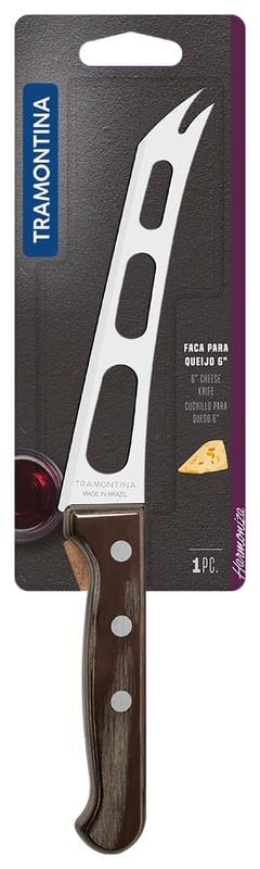 Faca queijo inox 6 polywood castanho tramontina