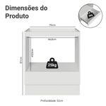 Balcão para forno/micro-ondas 70 cm 1 gaveta (sem tampo) madesa