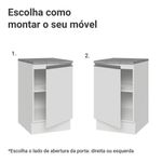 Balcão de cozinha 50cm 1 porta branco glamy madesa