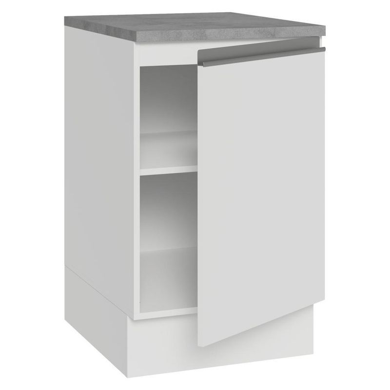 Balcão de cozinha 50cm 1 porta branco glamy madesa