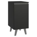 Balcão de cozinha 40 cm 1 porta com pés preto nice madesa