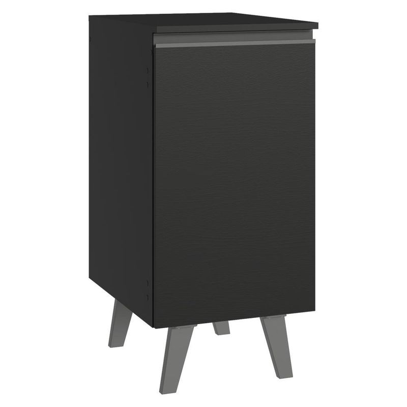 Balcão de cozinha 40 cm 1 porta com pés preto nice madesa